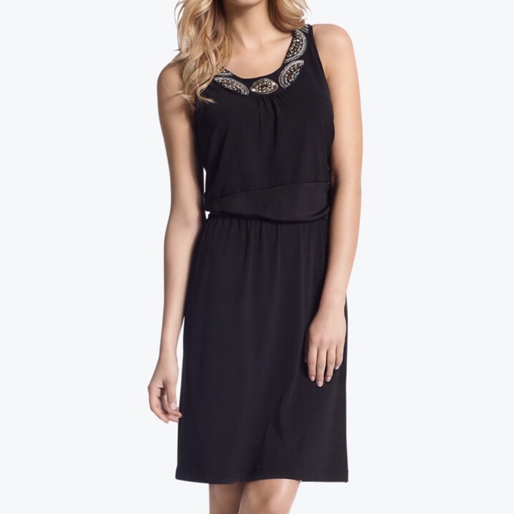 White House Black Market Sparkle Neck Sleeveless Dress, Sz Small